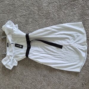 New With Tag Karl Lagerfeld Dress, White Dress Off Shoulder With Adjustable Belt